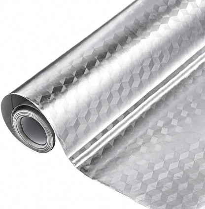 Adhesive Aluminum Foil Kitchen Wall Sticker Backsplash Oil Proof Silver