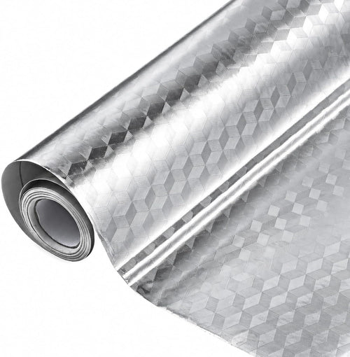 Adhesive Aluminum Foil Kitchen Wall Sticker Backsplash Oil Proof Silver