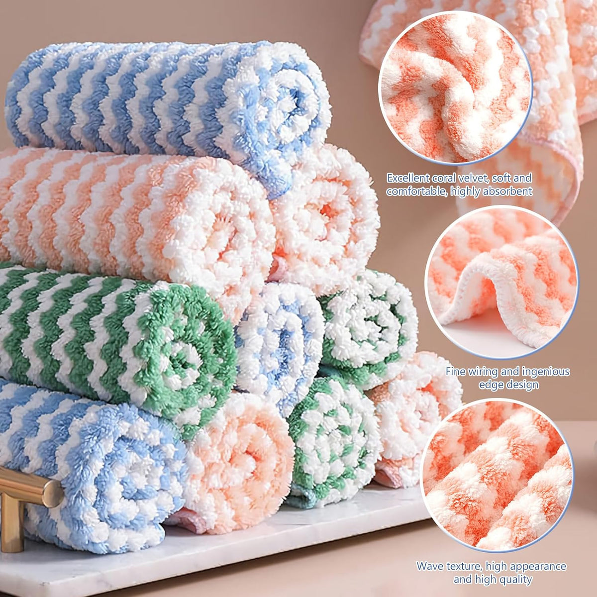 Microfiber dish cloth multi-purpose washing reusable bathroom/car/glass towel