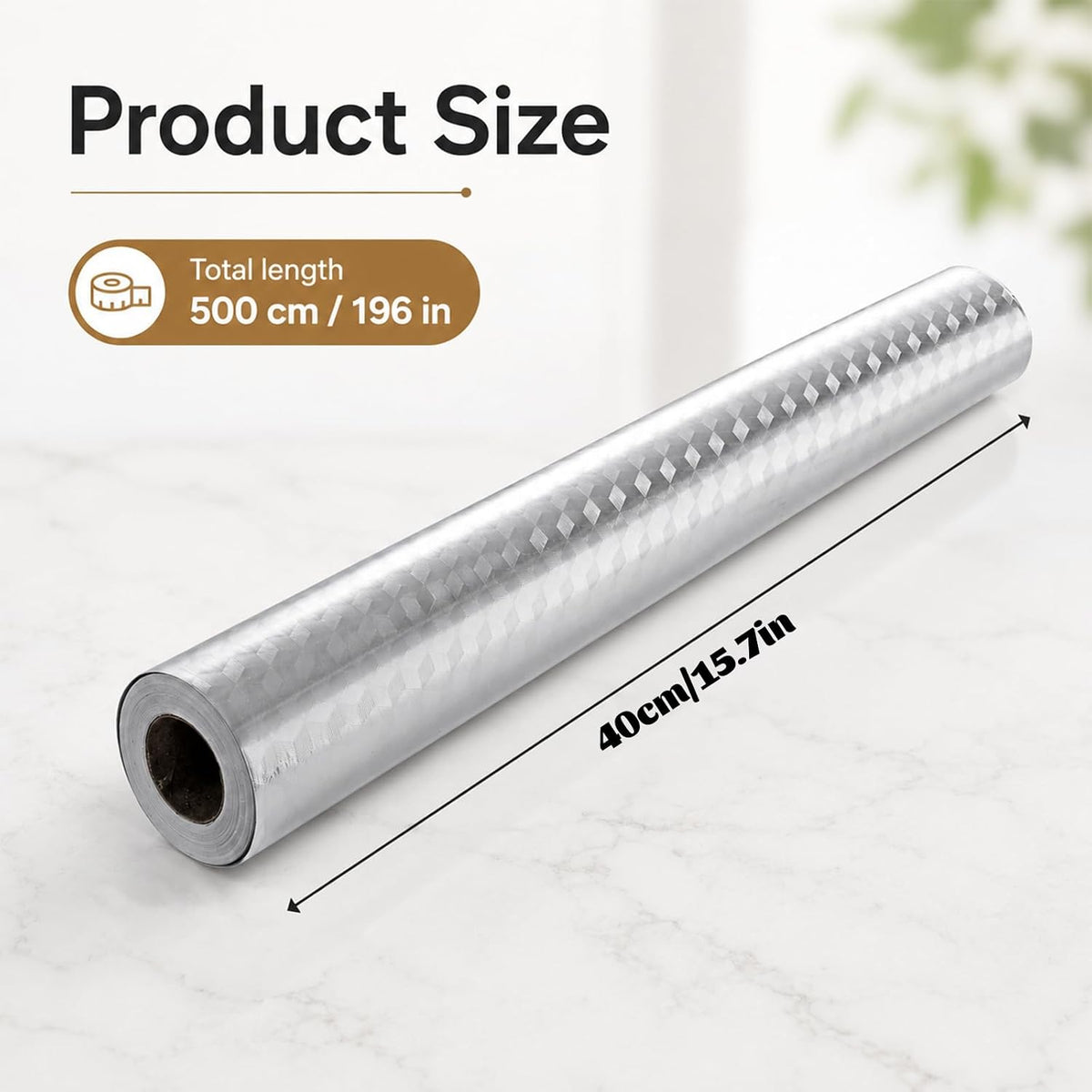 Adhesive Aluminum Foil Kitchen Wall Sticker Backsplash Oil Proof Silver