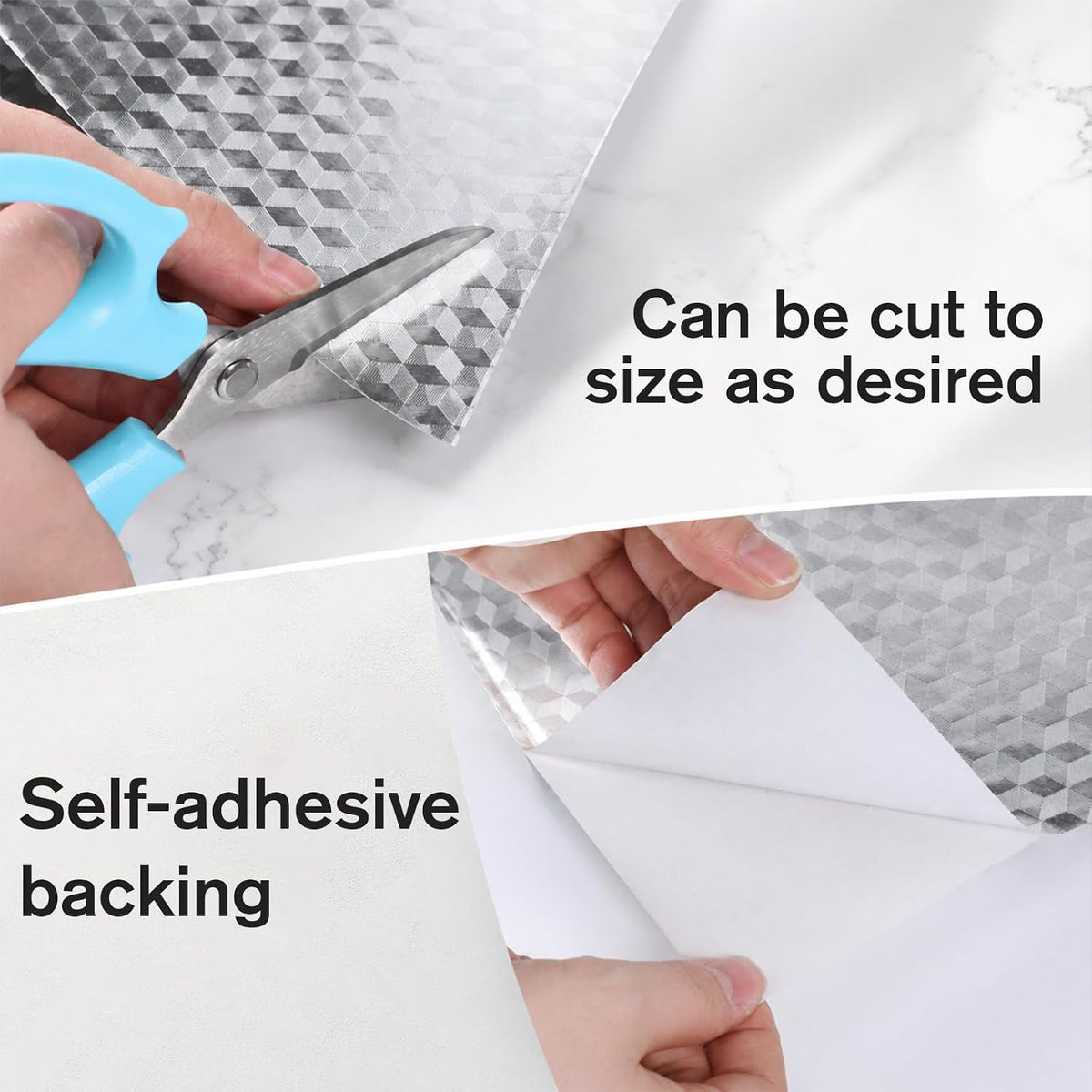 Adhesive Aluminum Foil Kitchen Wall Sticker Backsplash Oil Proof Silver