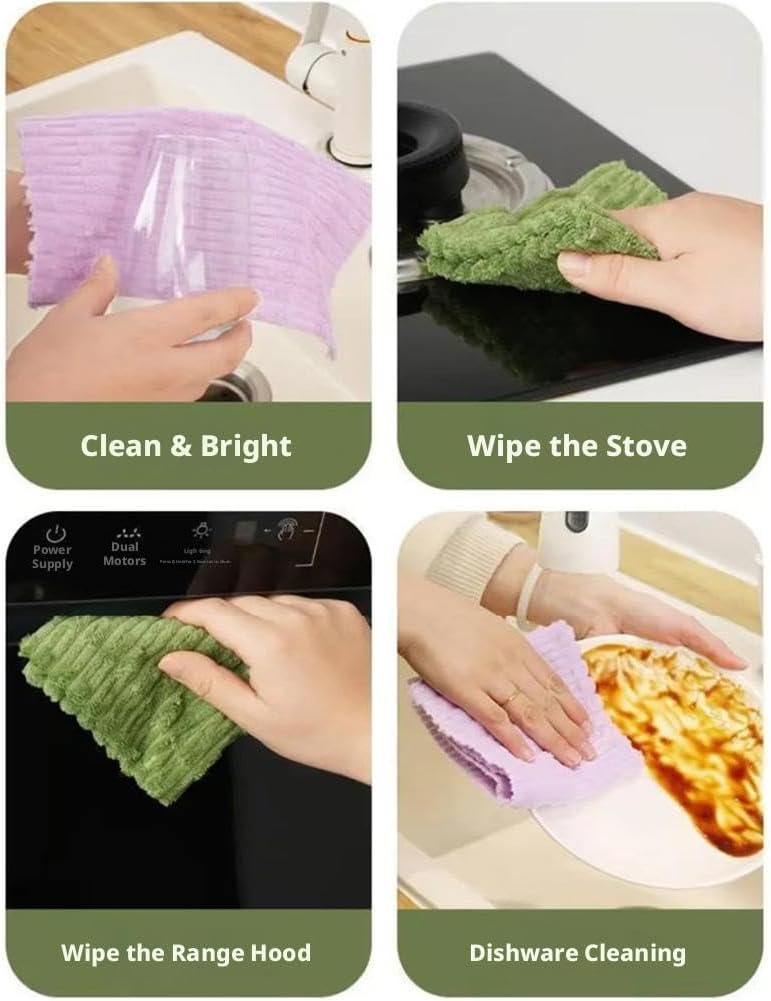 Kitchen cleaning lazy rag throwing hands tearing wet and dry dishcloth absorbing water.