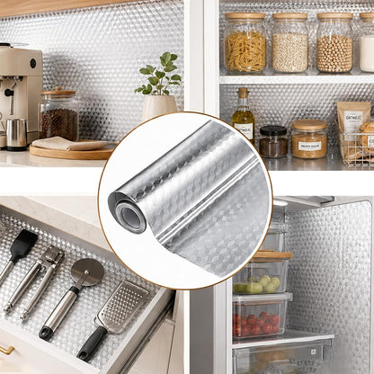 Adhesive Aluminum Foil Kitchen Wall Sticker Backsplash Oil Proof Silver