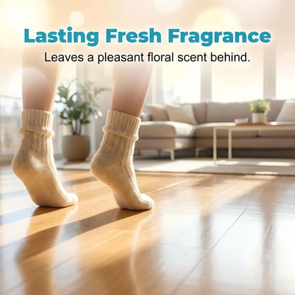 The floor cleaning sheet cleans the floor tiles, removes dirt and scales, brightens and leaves fragrance.