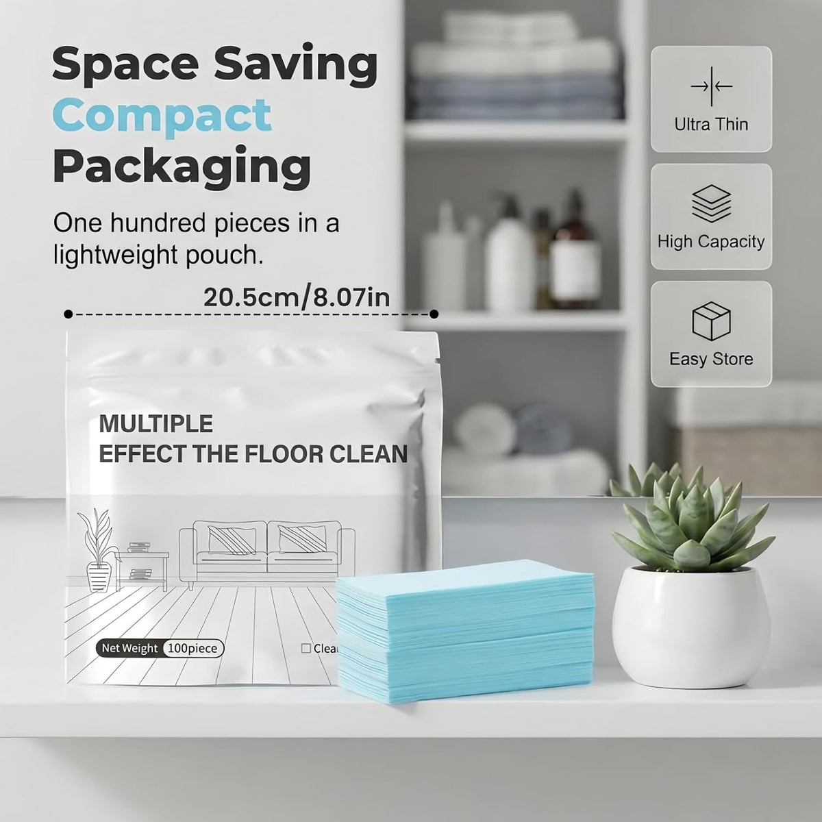 The floor cleaning sheet cleans the floor tiles, removes dirt and scales, brightens and leaves fragrance.
