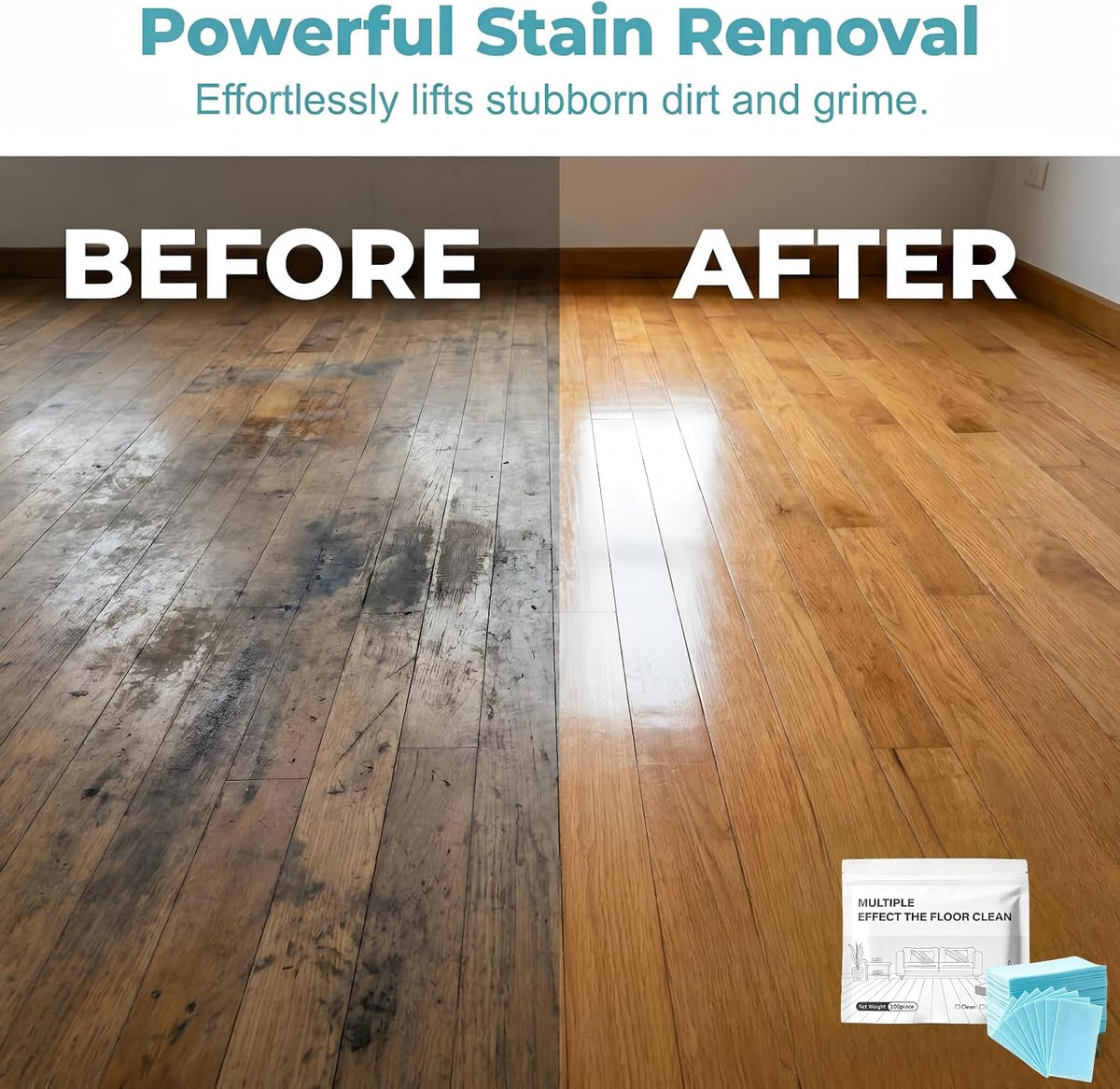 The floor cleaning sheet cleans the floor tiles, removes dirt and scales, brightens and leaves fragrance.