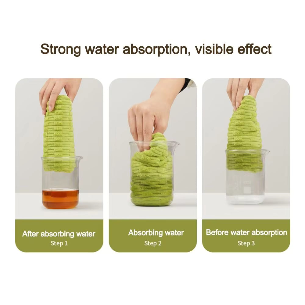 Kitchen cleaning lazy rag throwing hands tearing wet and dry dishcloth absorbing water.
